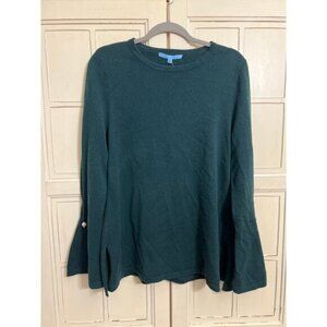 NWT Antonio Melani size large dark green cashmere sweater bell sleeves